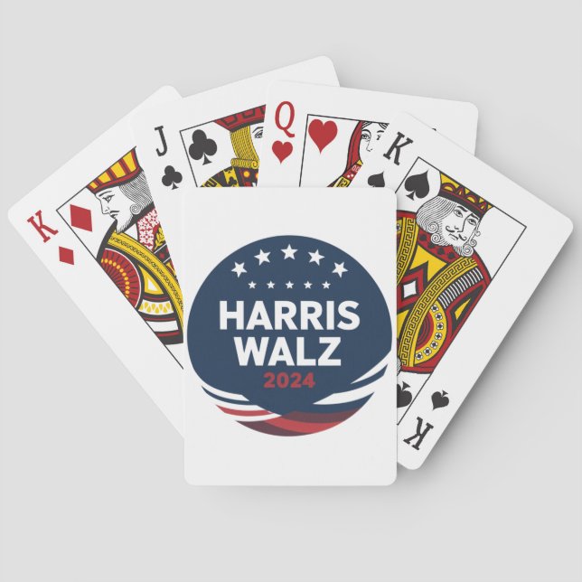 Baraja De Cartas Elección de botón retro para demócratas Harris Wal (Reverso)