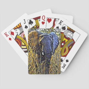 Baraja De Cartas Elefante africano de animales salvajes de safari e
