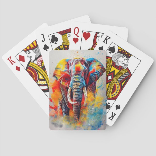 Baraja De Cartas Elefante Animal Discovery Adventure Nature Planet (Reverso)