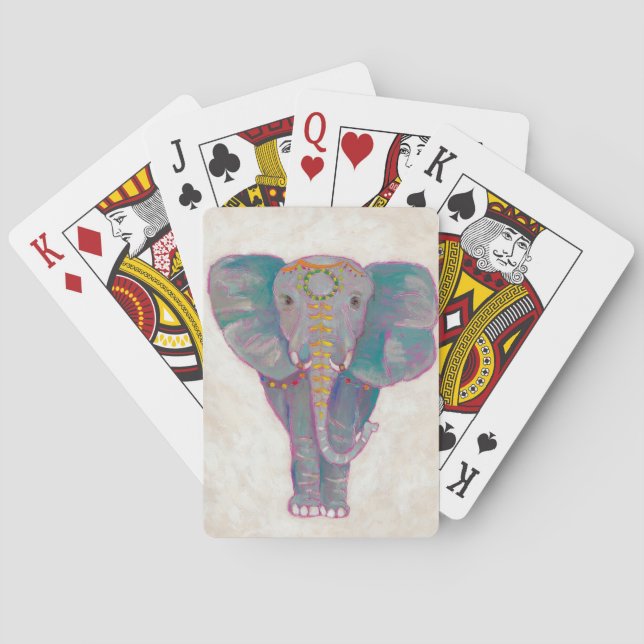 Baraja De Cartas Elefante asiático del zen (Reverso)