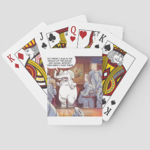 Baraja De Cartas Elefante Blanco Divertido en la Habitación