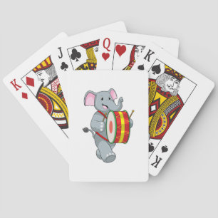Baraja De Cartas Elefante como músico con tambor