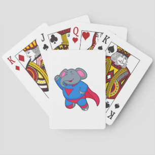 Baraja De Cartas Elefante como superhéroe