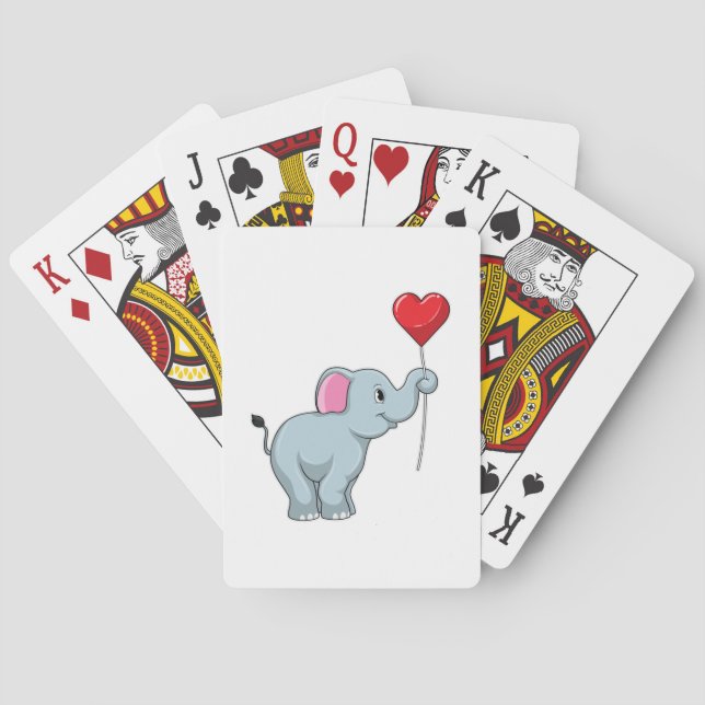 Baraja De Cartas Elefante con globo cardíaco (Reverso)
