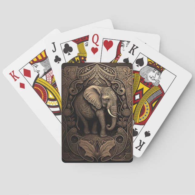Baraja De Cartas elefante de tarjetas de reproducción clásicas 1 (Reverso)