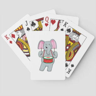 Baraja De Cartas Elefante en la música con tambor