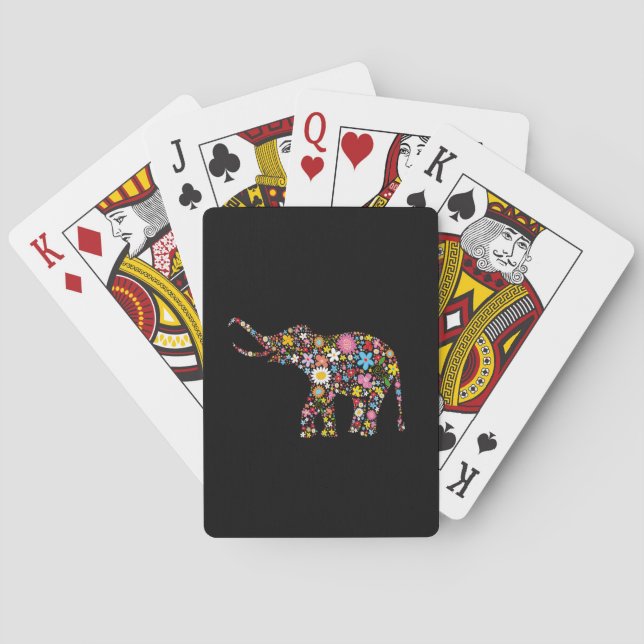 Baraja De Cartas Elefante floral (Reverso)