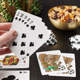 Baraja De Cartas Elefante jugando al fútbol