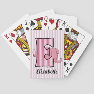 Baraja De Cartas Elefante rosa monogramado niño