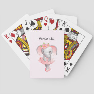 Baraja De Cartas Elefante rosa y gris suave Ballerina