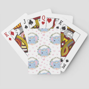 Baraja De Cartas Elefante Y Tatuaje De Flor