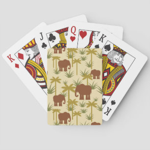 Baraja De Cartas Elefantes Y Palmeras En Camuflaje