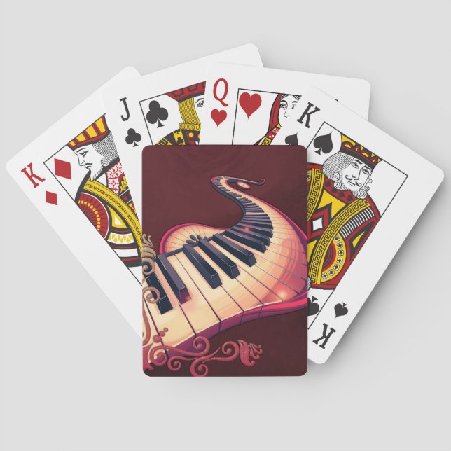 Baraja De Cartas Elegance in motion, the curved piano.  (Reverso)