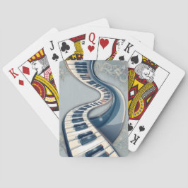 Baraja De Cartas Elegance in piano keys and blossoms. 