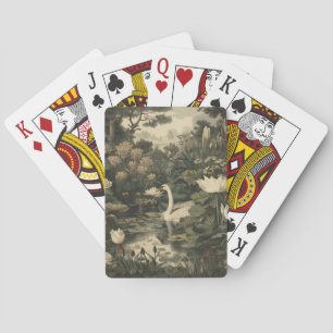 Baraja De Cartas Elegancia botánica - Cisne en el bosque