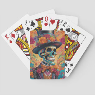 Baraja De Cartas Elegancia de Dapper Skeleton: Día de los Muertos