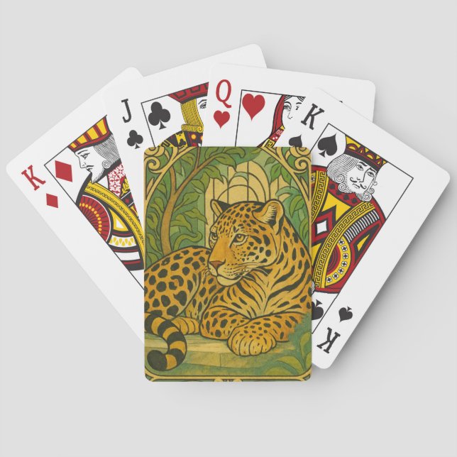 Baraja De Cartas Elegancia de jungla estilizada (Reverso)