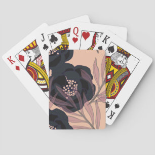 Baraja De Cartas Elegancia floral abstracta, fondo artístico.