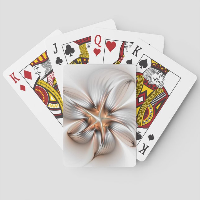 Baraja De Cartas Elegancia floral modernidad Resumen arte fractal (Reverso)