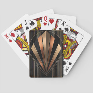 Baraja De Cartas Elegancia geométrica metálica Art Deco