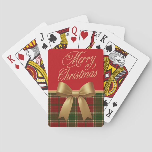 Baraja De Cartas Elegant Christmas Plaid Playing Cards (Reverso)