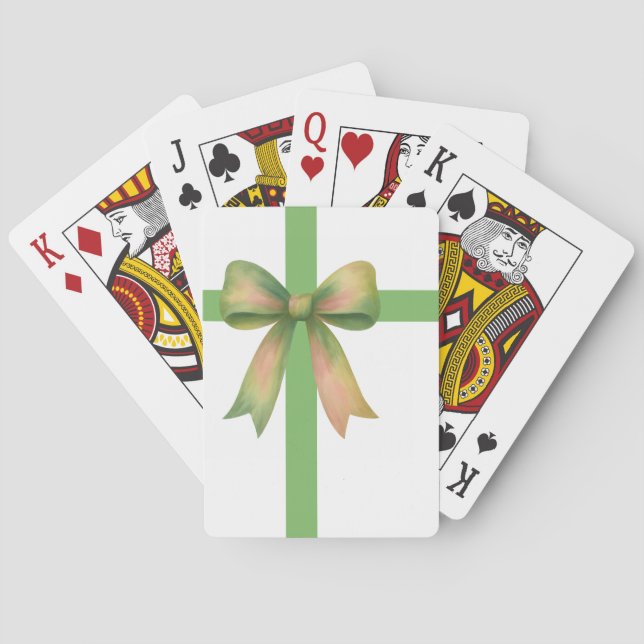 Baraja De Cartas Elegant Gift Bow – Modern Christmas Design (Reverso)