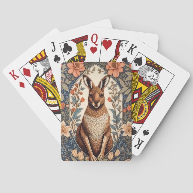 Baraja De Cartas Elegant Kangaroo William Morris Inspired  (Reverso)