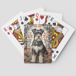 Baraja De Cartas Elegant Schnauzer William Morris Inspired Floral