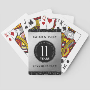Baraja De Cartas Elegante 11ª celebración del Aniversario del Boda