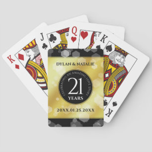 Baraja De Cartas Elegante 21ª celebración del Aniversario del Boda