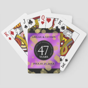 Baraja De Cartas Elegante 47° Aniversario del Boda Ametista