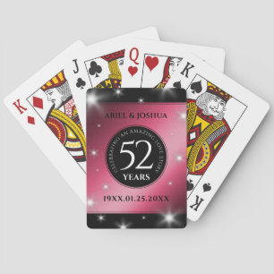 Baraja De Cartas Elegante 52° Aniversario del Boda de Ruby