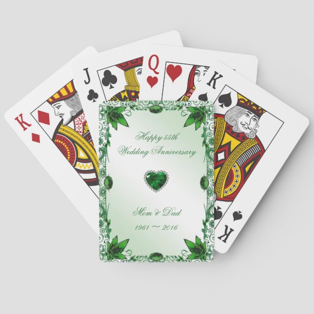 Baraja De Cartas Elegante 55º aniversario Boda (Reverso)