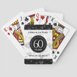 Baraja De Cartas Elegante 60° Aniversario del Boda del Diamante