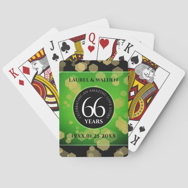 Baraja De Cartas Elegante 66º aniversario del Boda Titanita (Reverso)