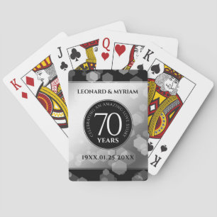 Baraja De Cartas Elegante 70° Aniversario del Boda Platino