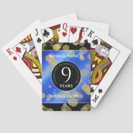 Baraja De Cartas Elegante 9° Aniversario del Boda Lapis Lazuli