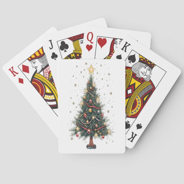 Baraja De Cartas Elegante árbol de Navidad (Reverso)