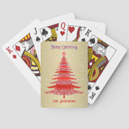 Baraja De Cartas Elegante árbol de Navidad Ornamentos de nombre dor