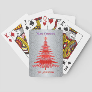 Baraja De Cartas Elegante árbol de Navidad Ornamentos de nombres de