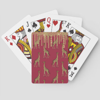 Baraja De Cartas Elegante Bonito de joyas de oro borgoña