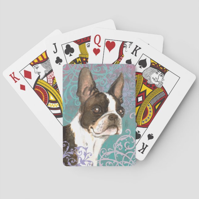 Baraja De Cartas Elegante Boston Terrier (Reverso)