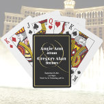 Baraja De Cartas Elegante Casino Las Vegas Black Gold Minimal<br><div class="desc">Este conjunto de cartas de juego será un perfecto favor para una ceremonia de renovación del boda,  aniversario o promesa de un casino</div>