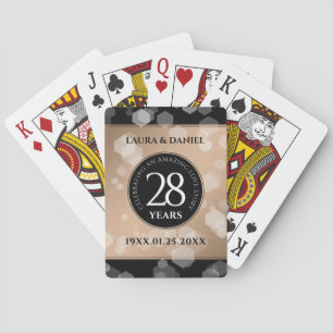 Baraja De Cartas Elegante celebración del 28º Aniversario del Boda 