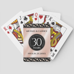 Baraja De Cartas Elegante celebración del 30° Aniversario de la Bod