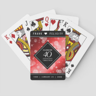 Baraja De Cartas Elegante celebración del 40° Aniversario del Boda