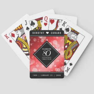 Baraja De Cartas Elegante celebración del 80° Aniversario del Boda