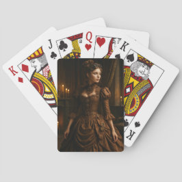 Baraja De Cartas Elegante dama victoriana steampunk en marrón