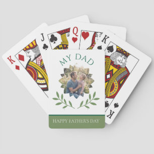 Baraja De Cartas Elegante Día del Padre Foto Personalizada Hiedra E
