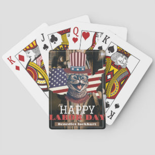 Baraja De Cartas Elegante Día del Trabajador Solidario con bandera 